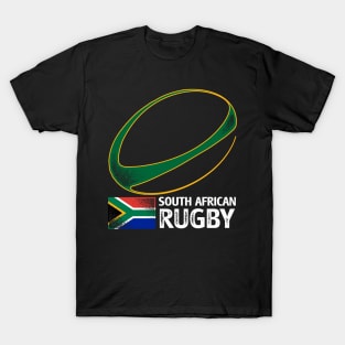 Rugby Ball South Africa Flag T-Shirt